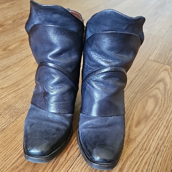 A.S.98 Women's Black Leather Boots - Picture 1 of 8